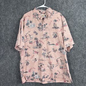 Reyn Spooner Shirt Mens XL Pink Classic Hawaiian Cowboy Kamehameha Hula